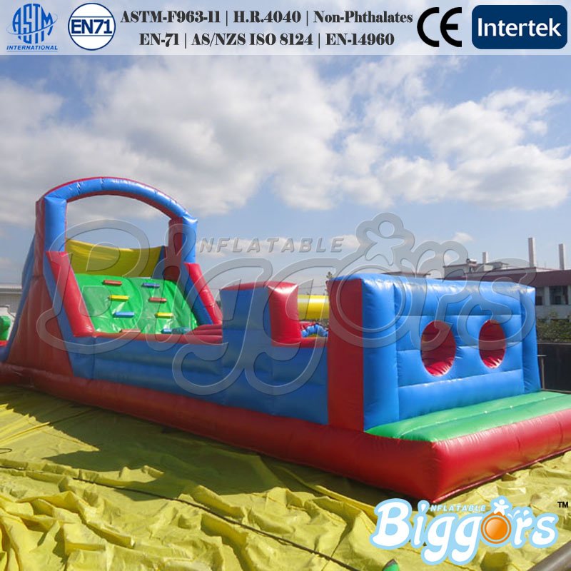 Kids Inflatable Bouncy Castle With Obstacle Course Combo Slide Durable Pvc Tarpaulin Bounce House - 3