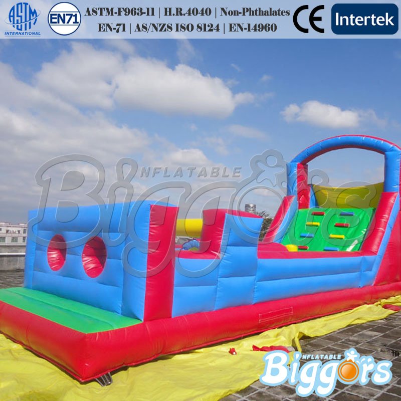 Kids Inflatable Bouncy Castle With Obstacle Course Combo Slide Durable Pvc Tarpaulin Bounce House - 2