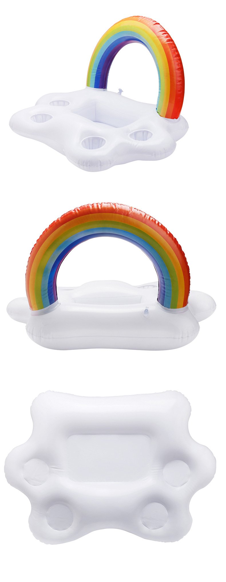 Rainbow Cloud Inflatable Plate And Drink Holder For Pool Parties Ice Bar Water Float Beer And Coke Cup Tray - 5