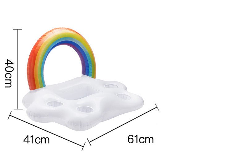 Rainbow Cloud Inflatable Plate And Drink Holder For Pool Parties Ice Bar Water Float Beer And Coke Cup Tray - 1