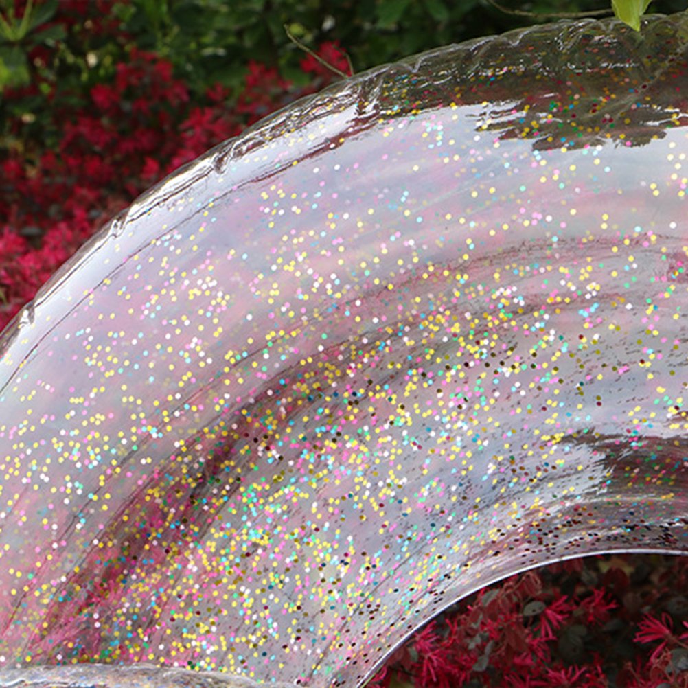 Transparent Sequin Floating Swim Ring Pvc Inflatable Pool Accessory For Adults And Children - 4