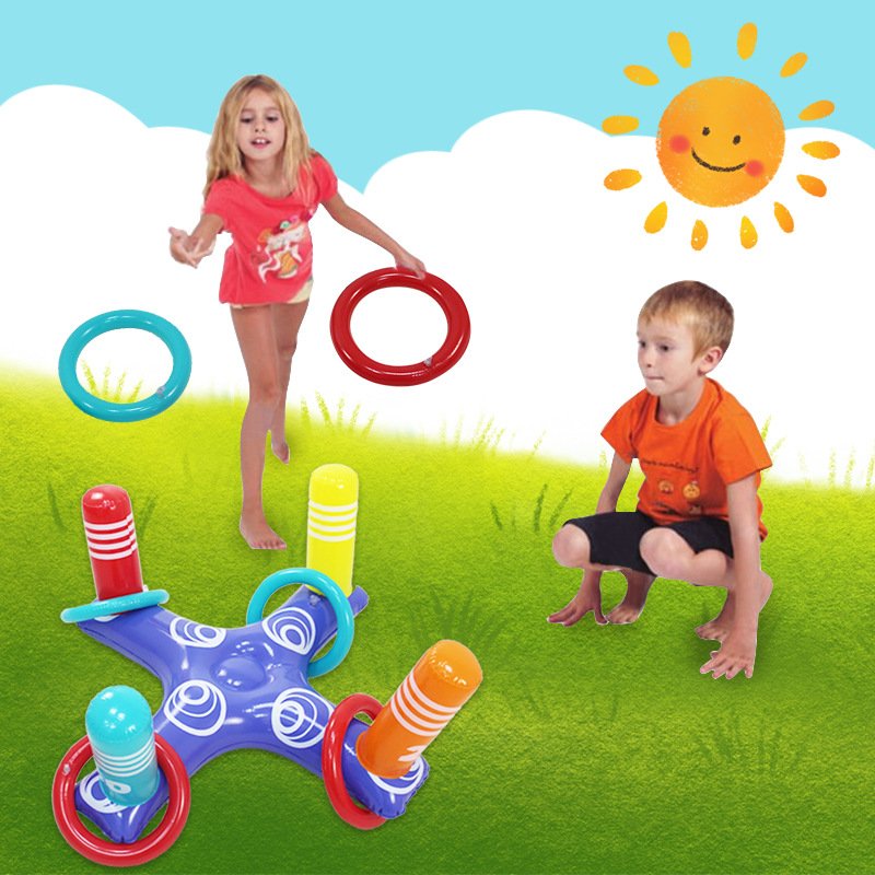 Family Fun Inflatable Ring Toss Game Set For Pool Parties Kids Outdoor Summer Swimming Toys - 2