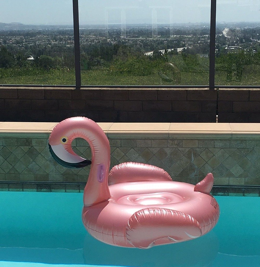 Rose Gold Inflatable Flamingo Pool Float Unicorn Lifebuoy Swan Rideon Summer Lounge Island Swimming Inflated Toy - 8
