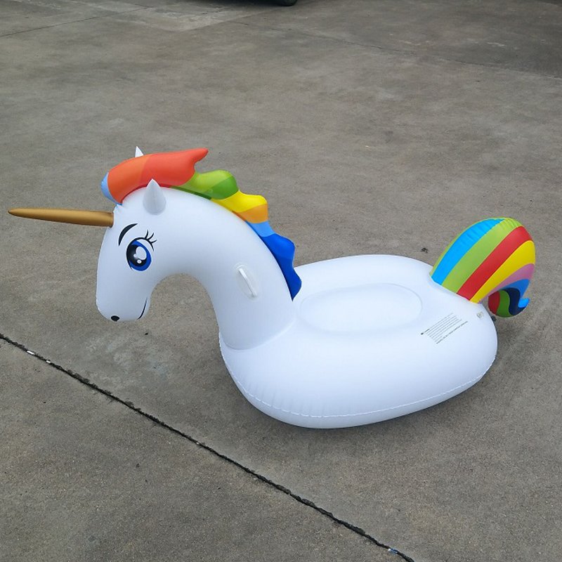 Rose Gold Inflatable Flamingo Pool Float Unicorn Lifebuoy Swan Rideon Summer Lounge Island Swimming Inflated Toy - 11