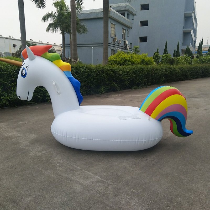 Rose Gold Inflatable Flamingo Pool Float Unicorn Lifebuoy Swan Rideon Summer Lounge Island Swimming Inflated Toy - 12