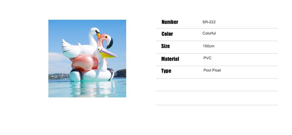 Rose Gold Inflatable Flamingo Pool Float Unicorn Lifebuoy Swan Rideon Summer Lounge Island Swimming Inflated Toy - 1