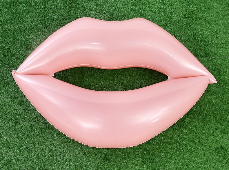 Rose Gold Sequin Lips Inflatable Adult Pool Float Red Lifebuoy Swimming Ring For Women And Children - 10