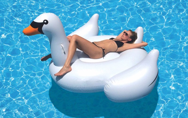 Large Inflatable Kids Swan Float Summer Lake Lounge Raft Rideable Water Toy For Swimming Pool Fun - 5
