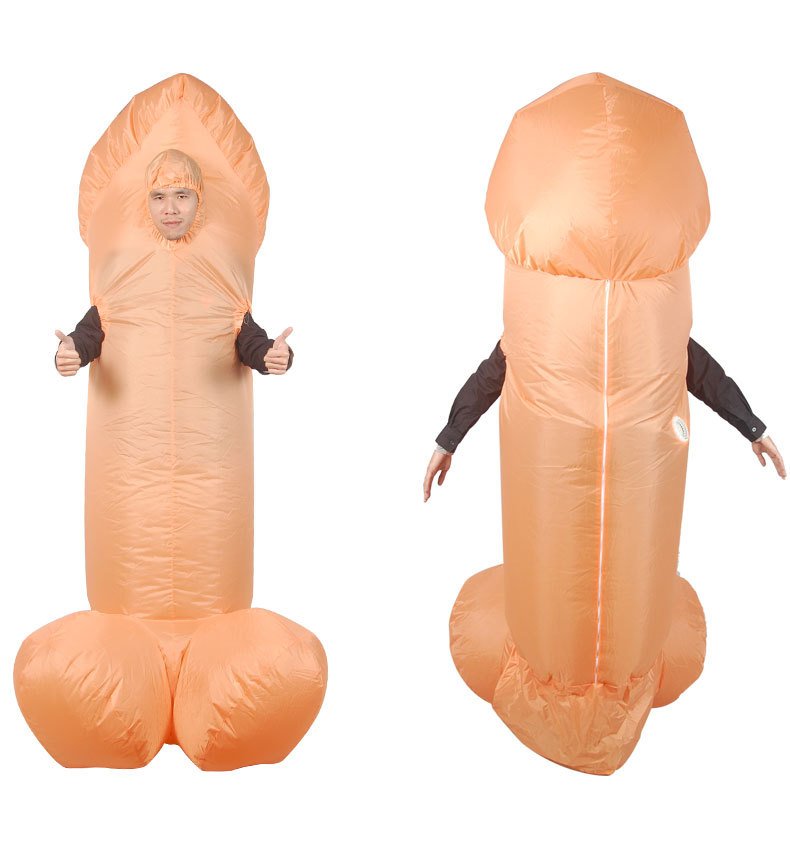 Adult Inflatable Cock Costume Funny Fancy Dress Cosplay Suit For Halloween Wedding Club Parties - 5