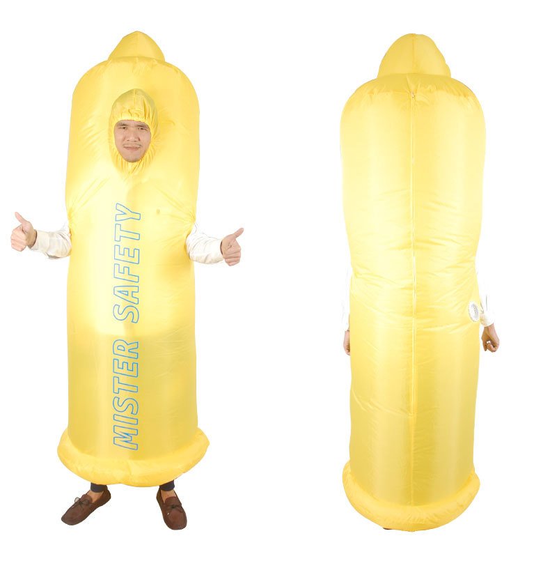 Adult Inflatable Cock Costume Funny Fancy Dress Cosplay Suit For Halloween Wedding Club Parties - 7