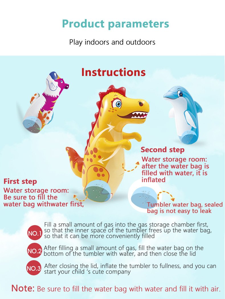 Large Inflatable Educational Tumbler Toy For Toddlers 05 Years Animalthemed Developmental Play - 3 Large Inflatable Educational Tumbler Toy For Toddlers 05 Years Animalthemed Developmental Play - 3