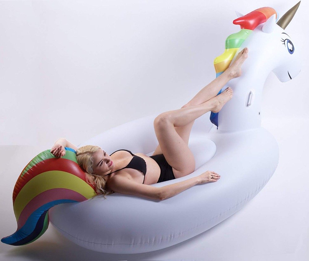 Large 200cm Inflatable Unicorn Pool Float Rainbow Pegasus Water Toy Fun Swimming Ring For Kids And Adults - 3