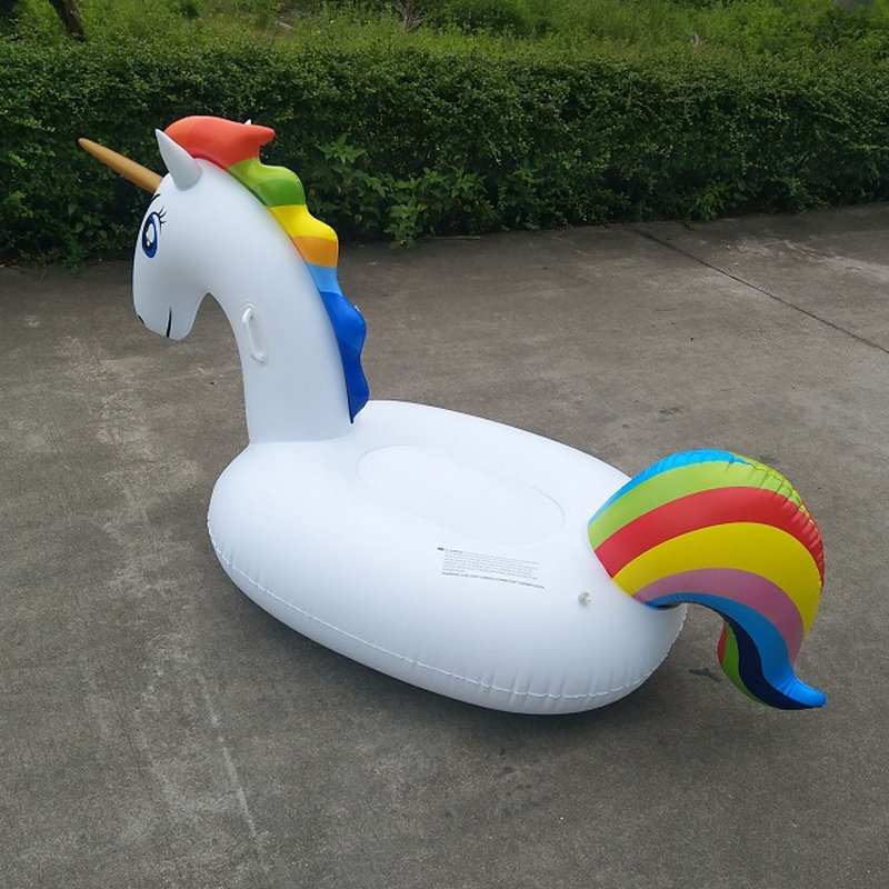 Large 200cm Inflatable Unicorn Pool Float Rainbow Pegasus Water Toy Fun Swimming Ring For Kids And Adults - 9