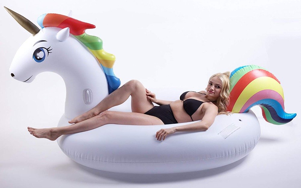 Large 200cm Inflatable Unicorn Pool Float Rainbow Pegasus Water Toy Fun Swimming Ring For Kids And Adults - 1