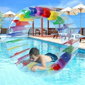 Kids Colorful Inflatable Water Wheel Roller Float 36inch Giant Roll Ball For Boys And Girls Swimming Pool Toys Grass