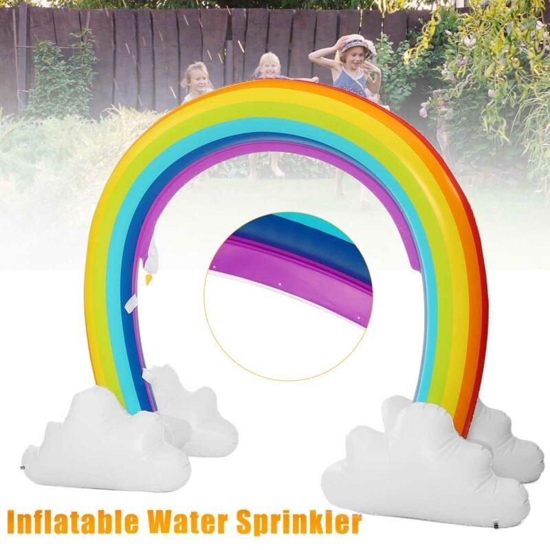 Kids Inflatable Water Sprinkler Rainbow Child Play Fun Garden Beach Outdoor Toy Environmental Safe Pvc Material 230x170cm