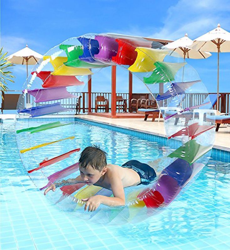 Giant 36inch Kids Inflatable Water Wheel Roller Float Colorful Swimming Pool Grass Toy For Boys And Girls - 3 Giant 36inch Kids Inflatable Water Wheel Roller Float Colorful Swimming Pool Grass Toy For Boys And Girls - 3