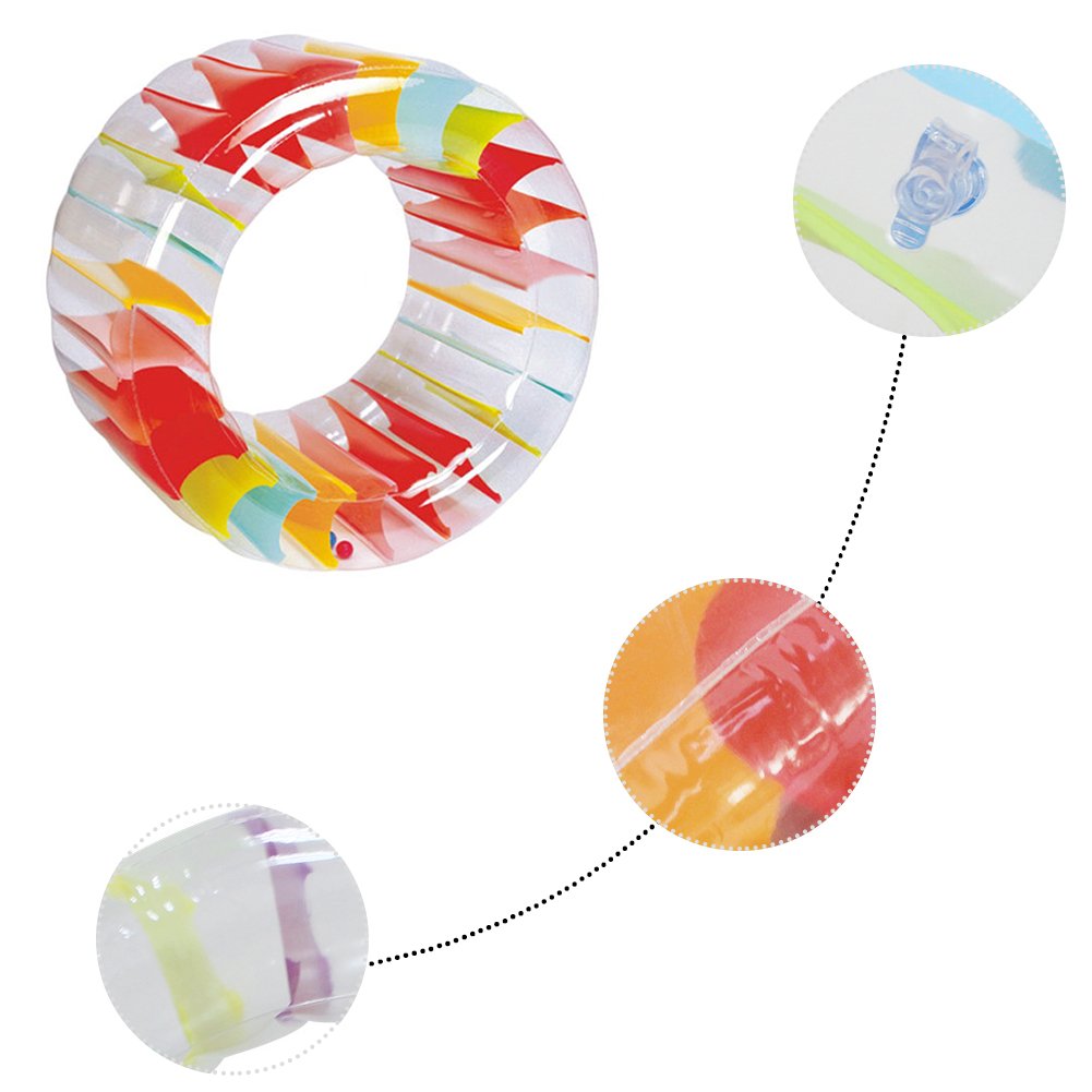 Kids 36inch Giant Inflatable Water Wheel Roller Float Colorful Swimming Pool Toy Outdoor Grass Play Ball For Boys And Girls - 3 Kids 36inch Giant Inflatable Water Wheel Roller Float Colorful Swimming Pool Toy Outdoor Grass Play Ball For Boys And Girls - 3