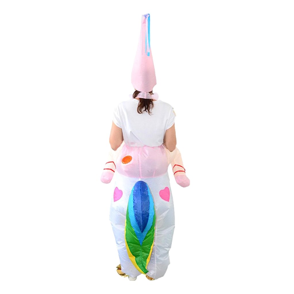 Childrens Inflatable Unicorn Costume With Hat Cosplay Party Festive Fancy Dress Fun Rideon Suit - 2 Childrens Inflatable Unicorn Costume With Hat Cosplay Party Festive Fancy Dress Fun Rideon Suit - 2