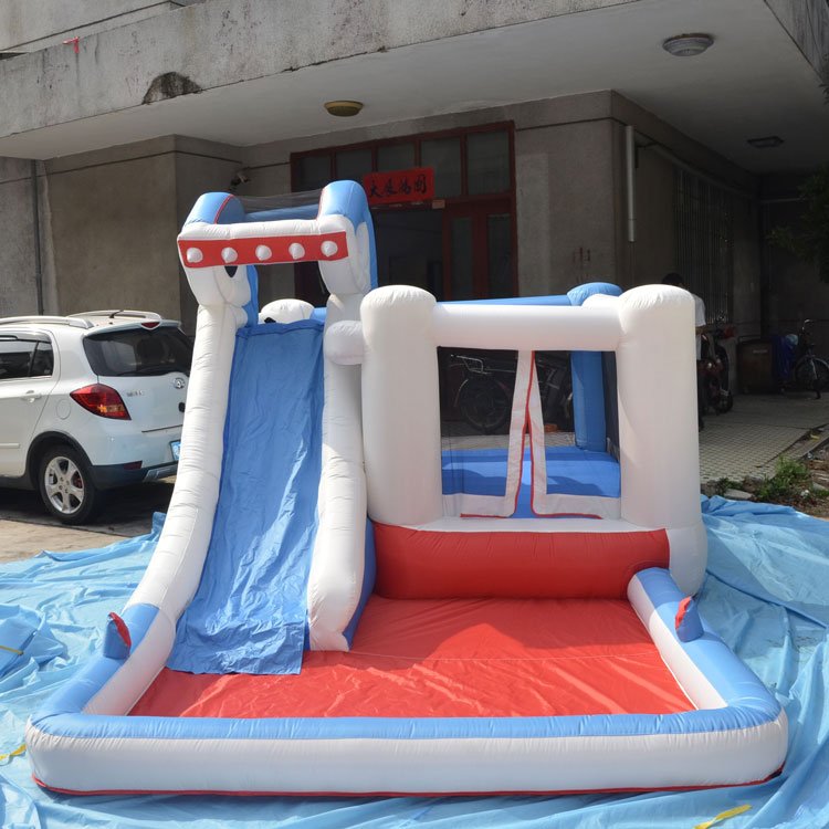 Childrens Inflatable Shark Bounce House With Water Slide Jumping Castle Blower And Pool - 2 Childrens Inflatable Shark Bounce House With Water Slide Jumping Castle Blower And Pool - 2