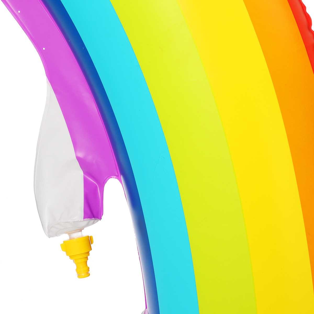 230x170cm Kids Rainbow Inflatable Water Sprinkler Toy Safe Pvc Fun Outdoor Beach Garden Play Activity - 6