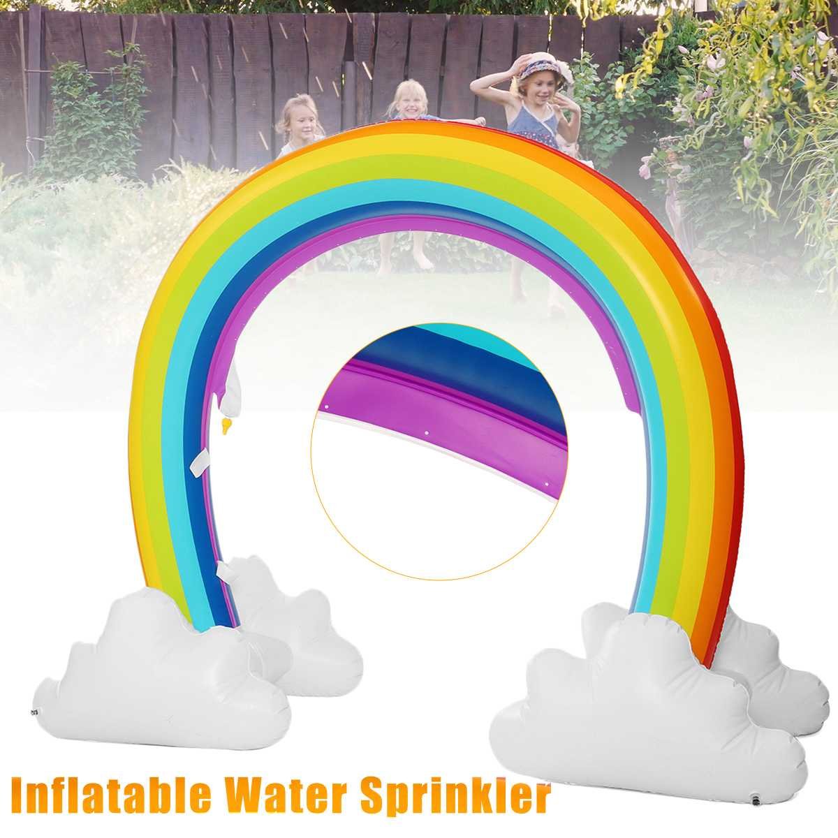 Kids Rainbow Inflatable Water Sprinkler 230x170cm Fun Outdoor Beach Garden Toy Safe Environmentally Friendly Pvc Material - 1 Kids Rainbow Inflatable Water Sprinkler 230x170cm Fun Outdoor Beach Garden Toy Safe Environmentally Friendly Pvc Material - 1