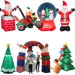 Led Air Inflatable Santa Claus Snowman Elk Outdoor Garden Airblown Year Christmas Decoration Gift For Kids Children Toys