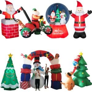 Led Air Inflatable Santa Claus Snowman Elk Outdoor Garden Airblown Year Christmas Decoration Gift For Kids Children Toys