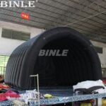 Large 8x6x5m Waterproof Cool Black Inflatable Stage Cover Round Air Roof Tent Tunnel Dome For Concert Or Events - 2