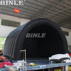 Large 8x6x5m Waterproof Cool Black Inflatable Stage Cover Round Air Roof Tent Tunnel Dome For Concert Or Events - 2