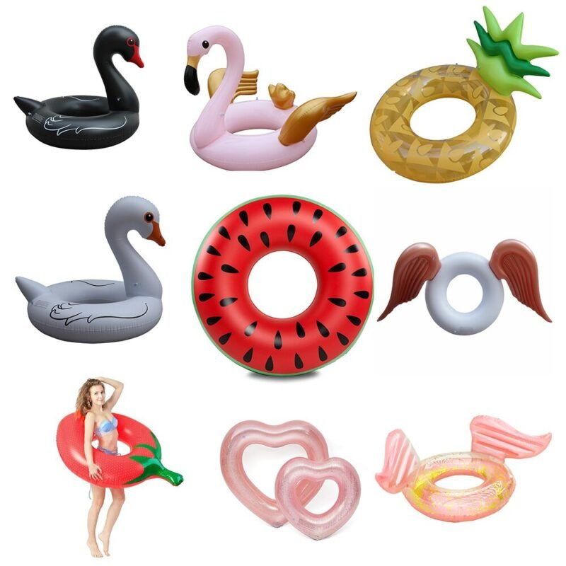 Large Size 120 Swimming Ring Inflatable Transparent Sequins Pool Float Women Adult Swim Circle Water Bouee Gonflable