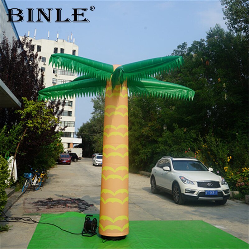 Large Tropical Led Lighting Inflatable Palm Tree With Base Blower Coconut For Stage Decoration - 3