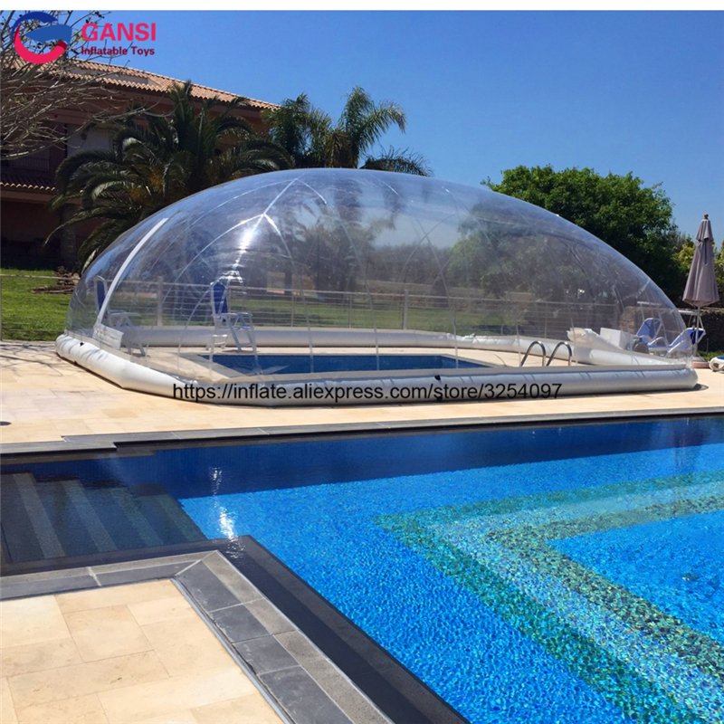 Large Inflatable Dome Tent Waterproof Transparent Ideal Pool Cover Outdoor Event Shelter - 1