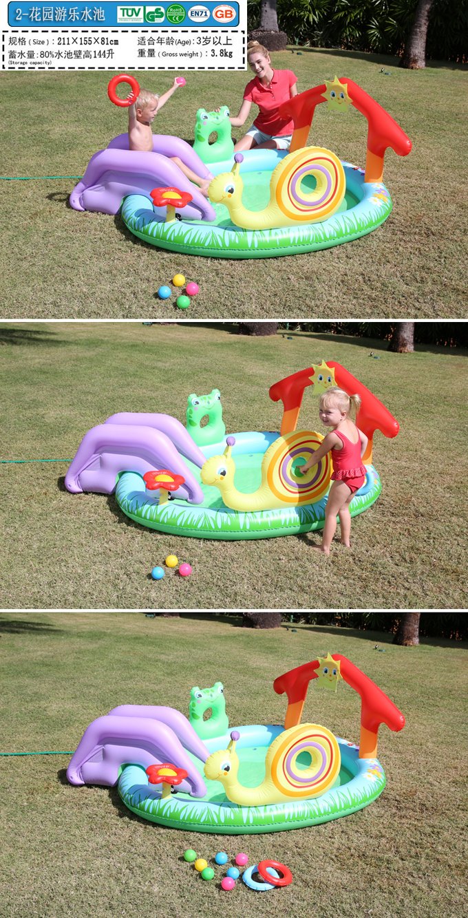 Large Outdoor Inflatable Water Slide Pool Toy For Kids Summer Fun Bouncer House Durable Pvc Home Game - 4