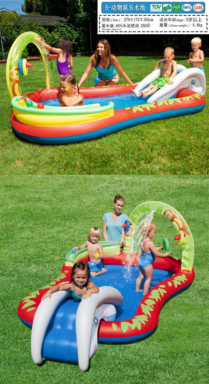 Large Outdoor Inflatable Water Slide Pool Toy For Kids Summer Fun Bouncer House Durable Pvc Home Game - 8