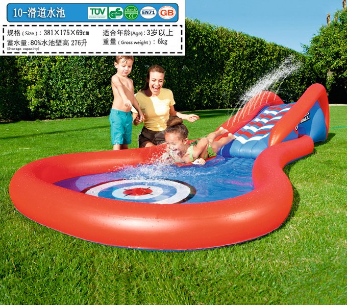 Large Outdoor Inflatable Water Slide Pool Toy For Kids Summer Fun Bouncer House Durable Pvc Home Game - 9