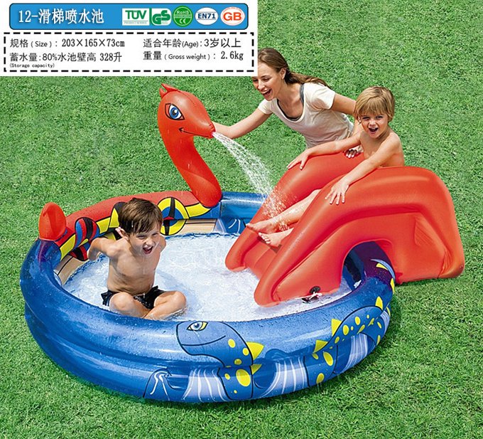 Large Outdoor Inflatable Water Slide Pool Toy For Kids Summer Fun Bouncer House Durable Pvc Home Game - 10