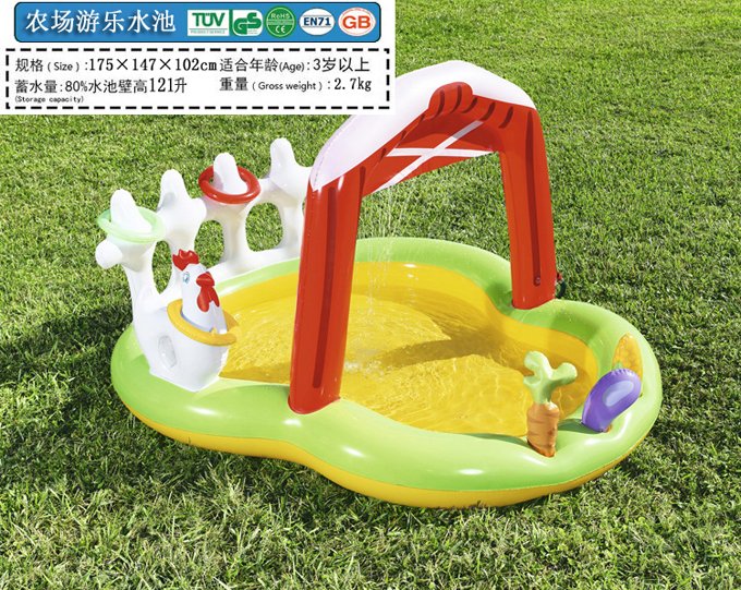 Large Outdoor Inflatable Water Slide Pool Toy For Kids Summer Fun Bouncer House Durable Pvc Home Game - 18