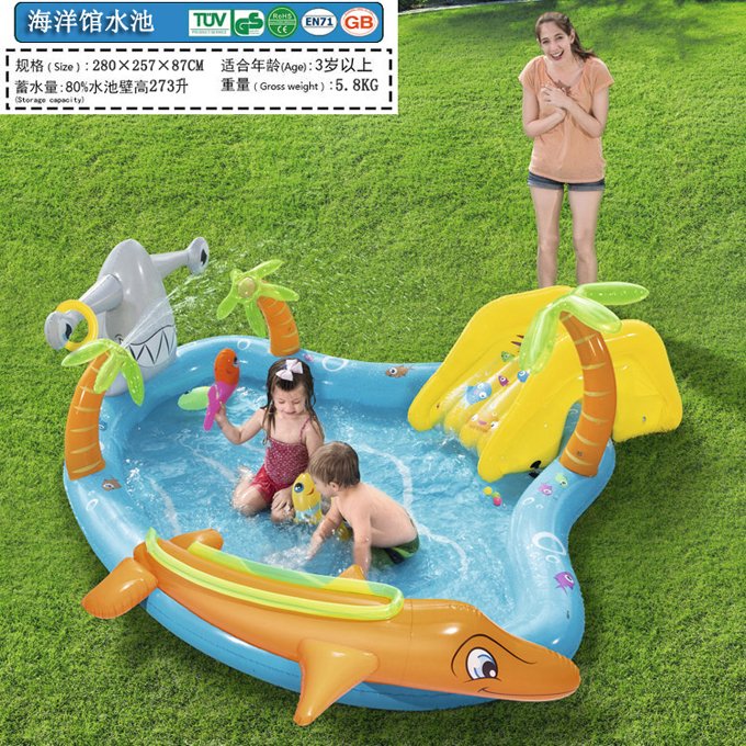 Large Outdoor Inflatable Water Slide Pool Toy For Kids Summer Fun Bouncer House Durable Pvc Home Game - 38