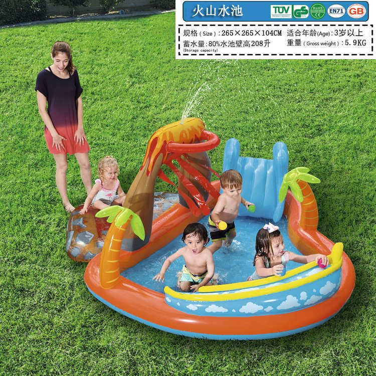Large Outdoor Inflatable Water Slide Pool Toy For Kids Summer Fun Bouncer House Durable Pvc Home Game - 43