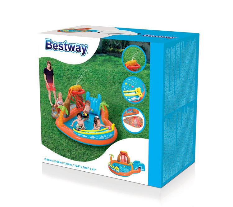 Large Outdoor Inflatable Water Slide Pool Toy For Kids Summer Fun Bouncer House Durable Pvc Home Game - 46