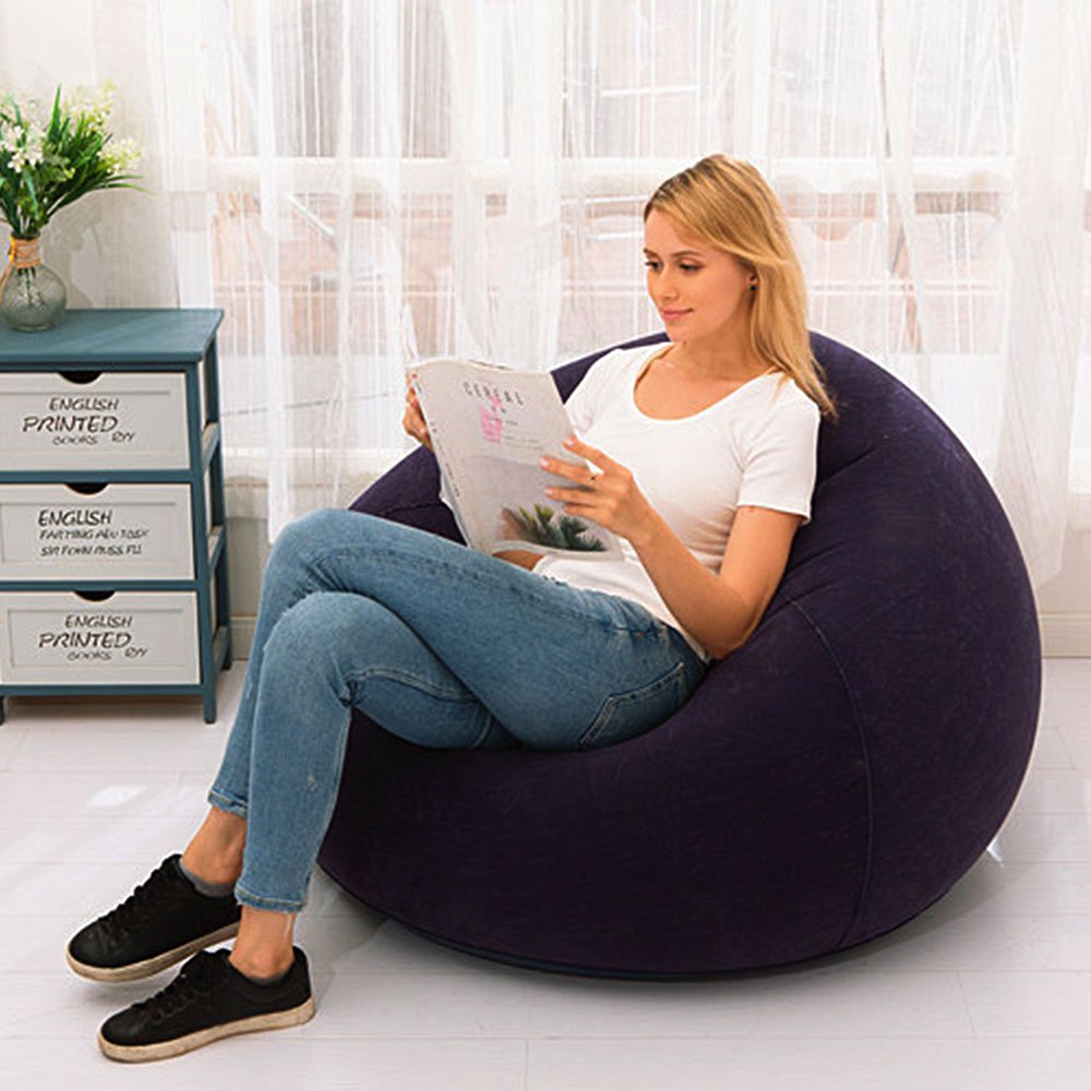 Extra Large Inflatable Sofa Chair Pvc Lounger Bean Bag Couch Comfortable Tatami Pouf Puff Seat For Living Room - 1