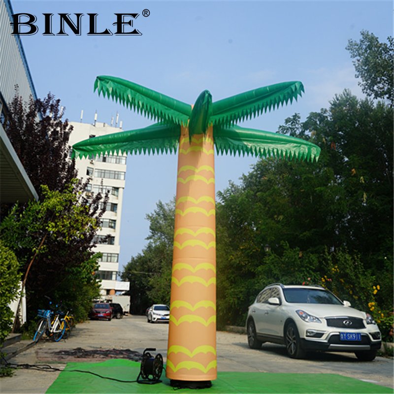 Large Inflatable Led Palm Tree With Coconut Base Blower For Stage Event Tropical Party Decorations - 1