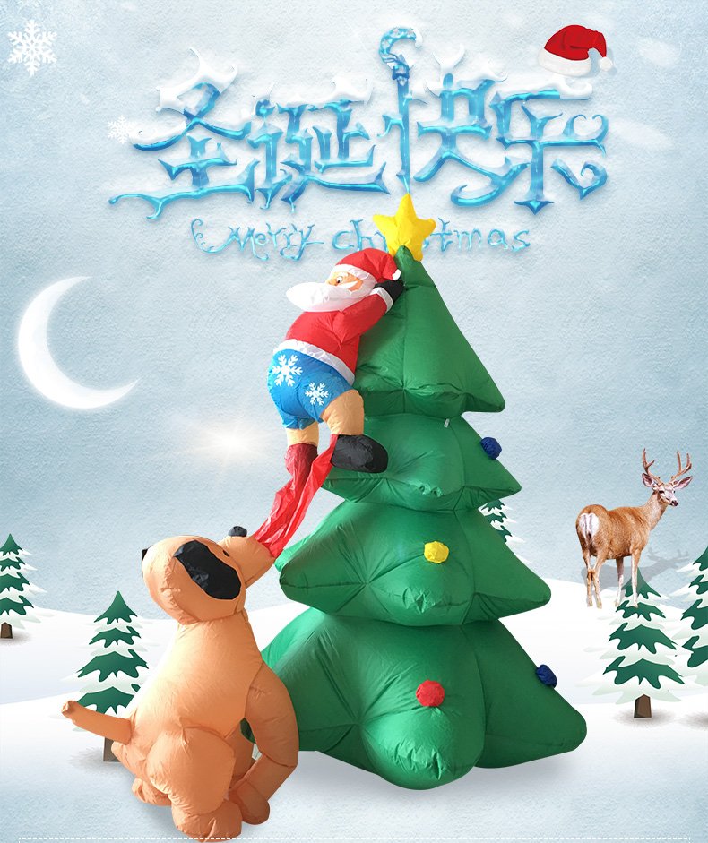 Outdoor Led Inflatable Santa Snowman Elk Airblown Christmas Garden Decoration Fun Kids Toy Gift - 3