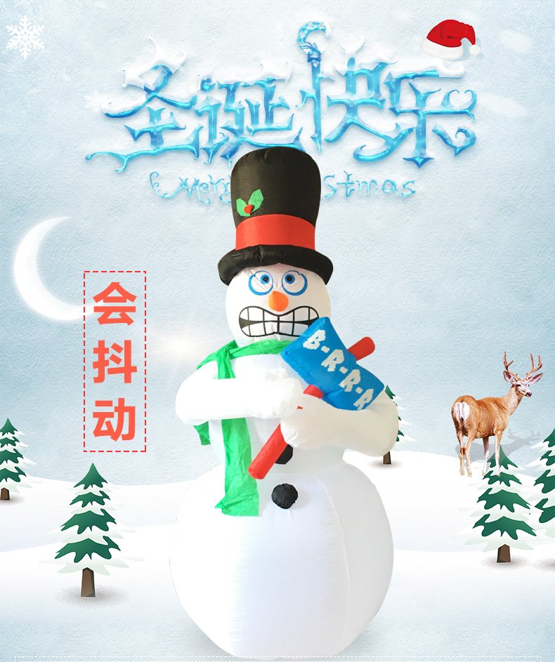 Outdoor Led Inflatable Santa Snowman Elk Airblown Christmas Garden Decoration Fun Kids Toy Gift - 7