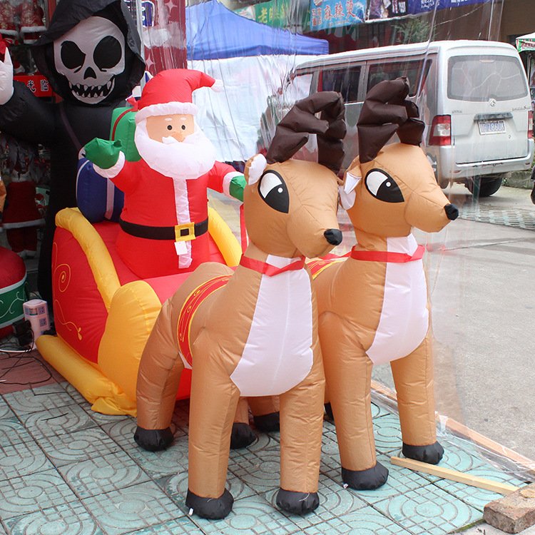 Outdoor Led Inflatable Santa Snowman Elk Airblown Christmas Garden Decoration Fun Kids Toy Gift - 12