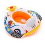 Lifebuoy Cute Baby Inflatable Swimming Pool Ring Seat Floating Car Shape Boat Aid Trainer With Wheel Horn Suit Kids Cartoon - 2
