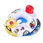 Lifebuoy Cute Baby Inflatable Swimming Pool Ring Seat Floating Car Shape Boat Aid Trainer With Wheel Horn Suit Kids Cartoon