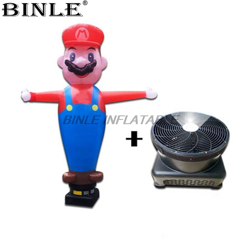 Super Mario Cartoon Sky Inflatable Oneleg Air Dancer With 25mh Blower For Effective Advertising - 1