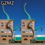 Mzqm Inflatable Octopus Legs Green Tentacles Building - 2